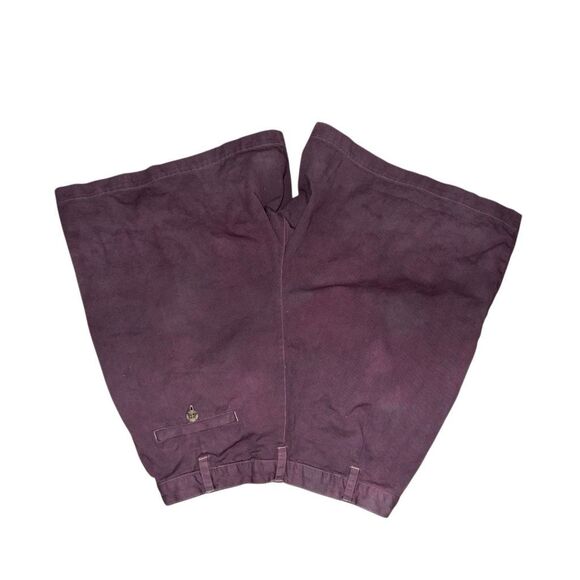 Reworked Vintage “Purple Provisions” Hand-Dyed Pleated Wide Leg Chino Shorts 10 - Picture 2 of 7